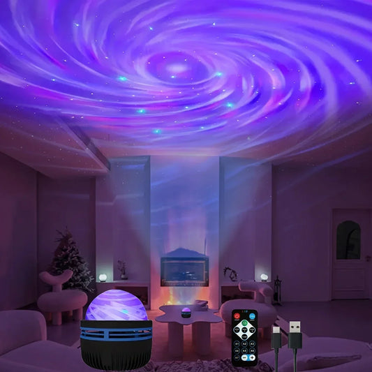 LED Galaxy Projector Light Multi-color Remote Control for Bedroom Decoration Christmas Star Projector Night Light New Year Gift