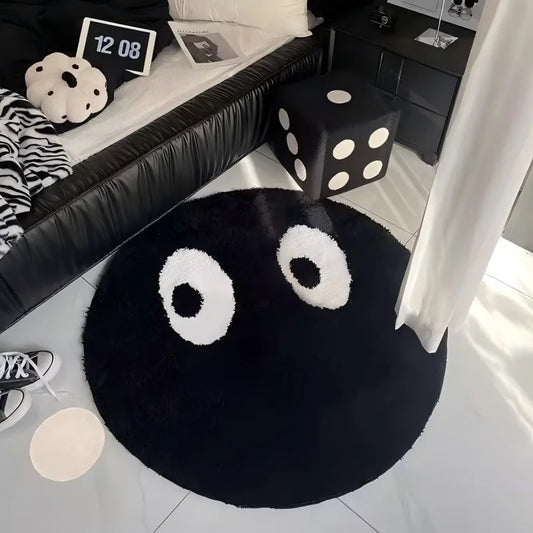 VIKAMA 8-Ball Plush Rug, Living Room Personalized Fun Comfortable Decorative Mat for Stylish Home Interiors - Home Supplies